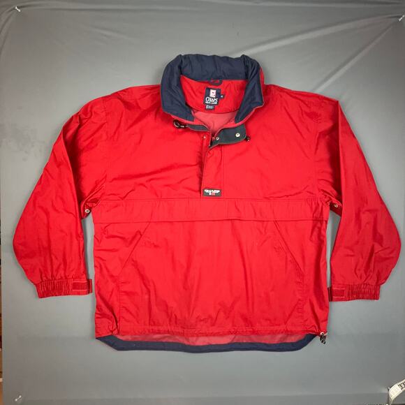 Chaps Ralph Lauren Red Pullover Jacket XL 90s Retro Windbreaker Streetwear - Picture 1 of 11